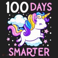 100th Day of School Unicorn 100 Days Smarter Kindergarten Golf Towel thumb 3