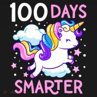 100th Day of School Unicorn 100 Days Smarter Kindergarten Visor thumb 3