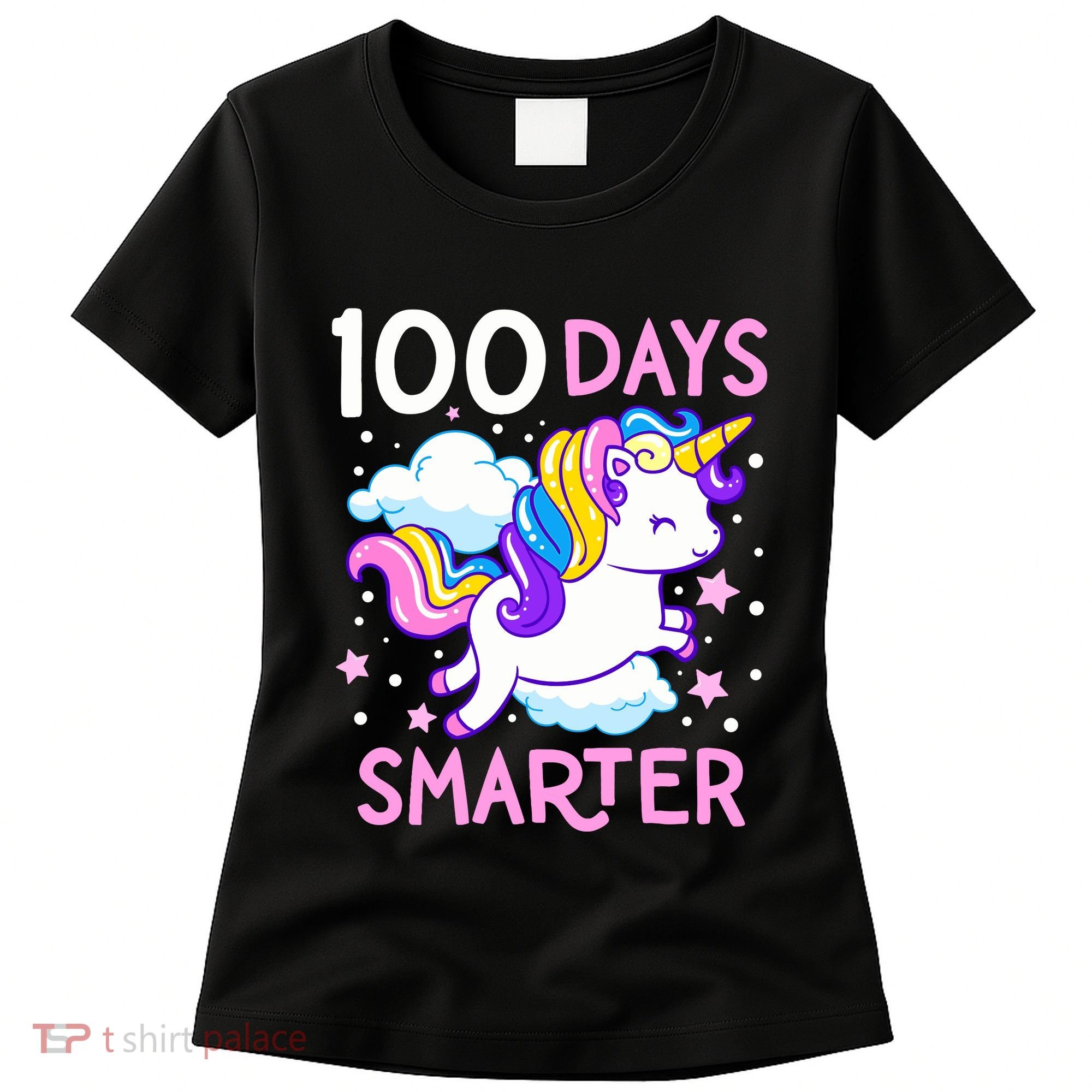 100th Day of School Unicorn 100 Days Smarter Kindergarten Women's T-Shirt