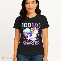 100th Day of School Unicorn 100 Days Smarter Kindergarten Women's T-Shirt thumb 4
