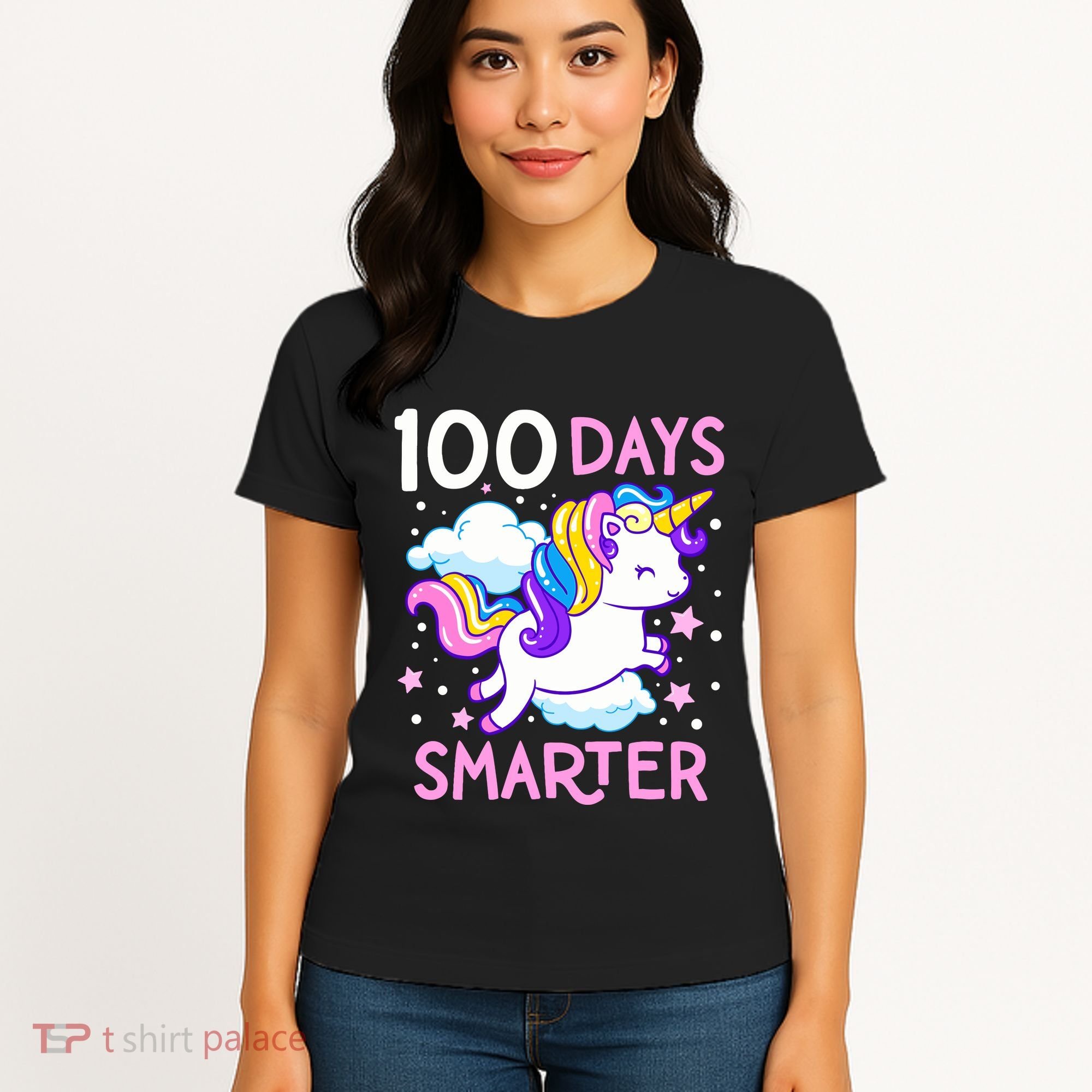 100th Day of School Unicorn 100 Days Smarter Kindergarten Women's T-Shirt