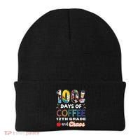 100 Days Of Coffee 12th Grade And Chaos Funny Schoo Teacher Beanie thumb 0