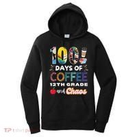100 Days Of Coffee 12th Grade And Chaos Funny Schoo Teacher Women's Hoodie thumb 0