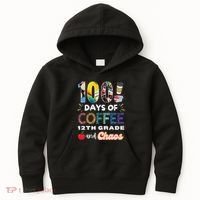 100 Days Of Coffee 12th Grade And Chaos Funny Schoo Teacher Kids Hoodie thumb 0