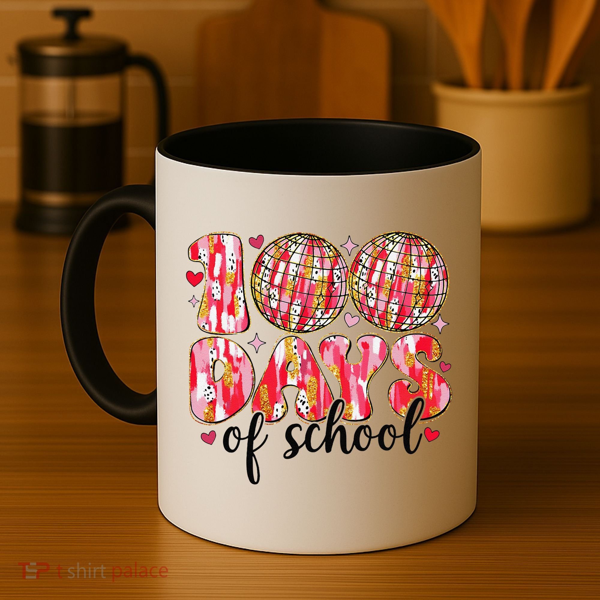 100 Days Of School Retro Disco Ball 100th Day Of School Coffee Mug