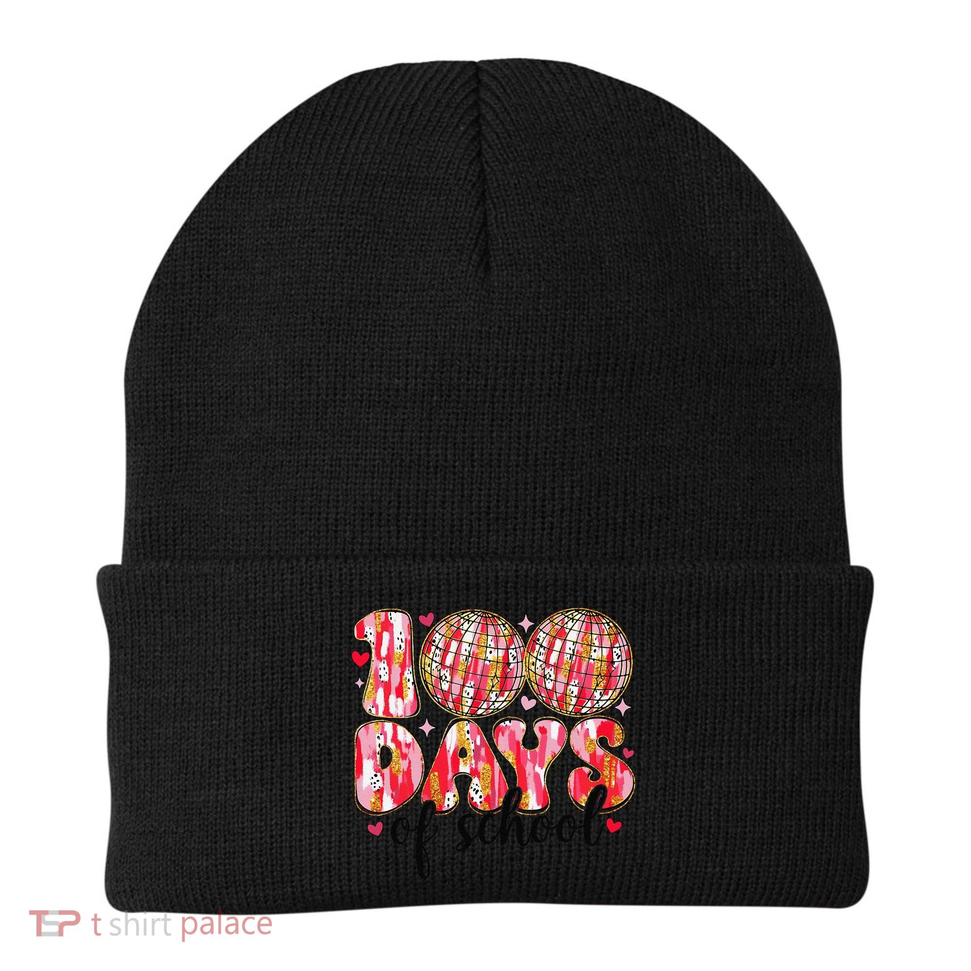 100 Days Of School Retro Disco Ball 100th Day Of School Beanie
