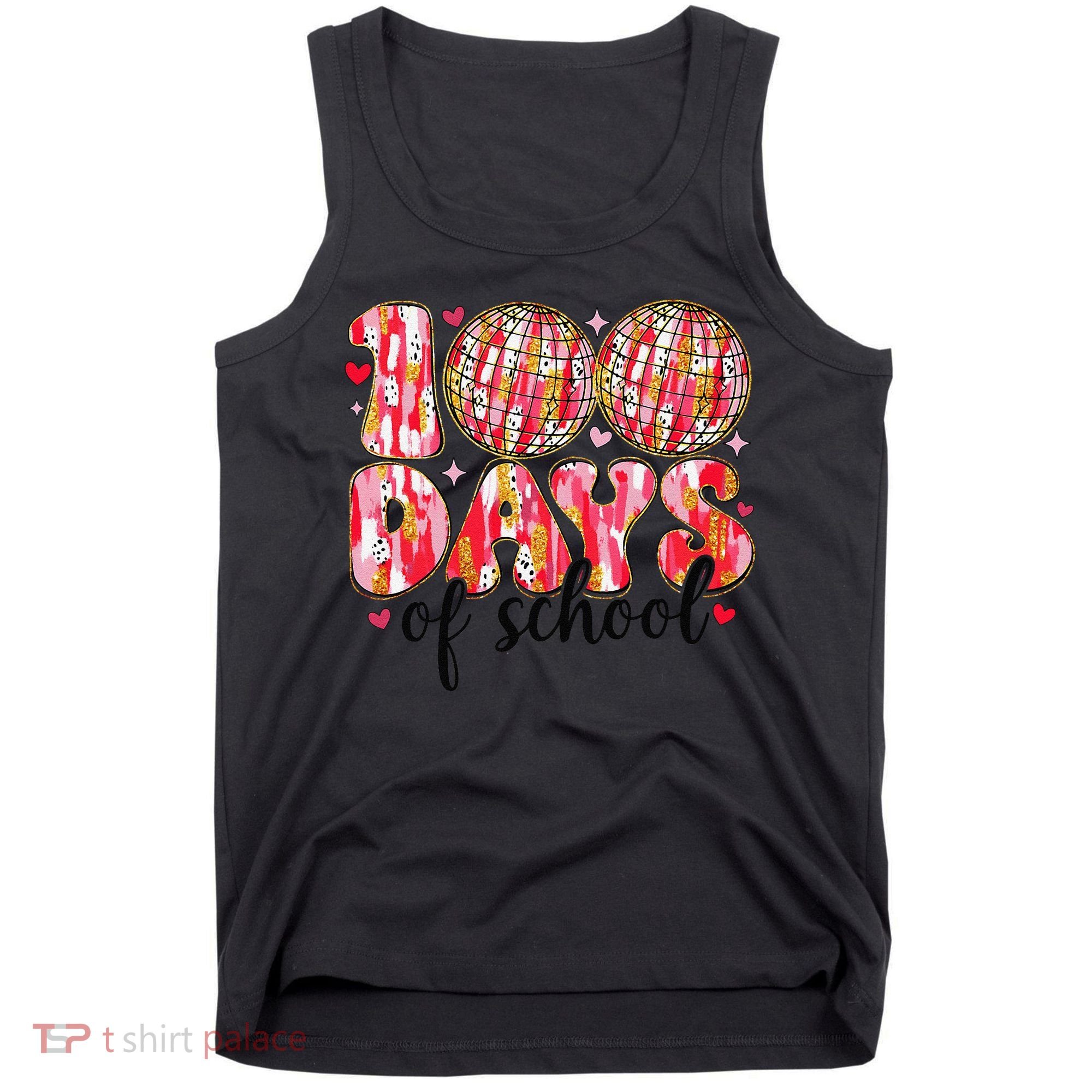 100 Days Of School Retro Disco Ball 100th Day Of School Tank Top