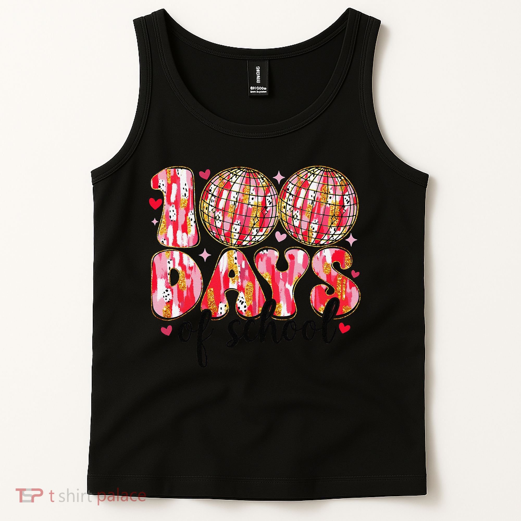 100 Days Of School Retro Disco Ball 100th Day Of School Tank Top