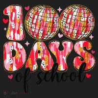100 Days Of School Retro Disco Ball 100th Day Of School Golf Towel thumb 3