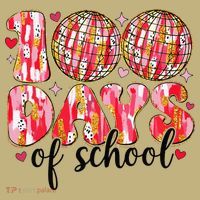 100 Days Of School Retro Disco Ball 100th Day Of School Hoodie thumb 2