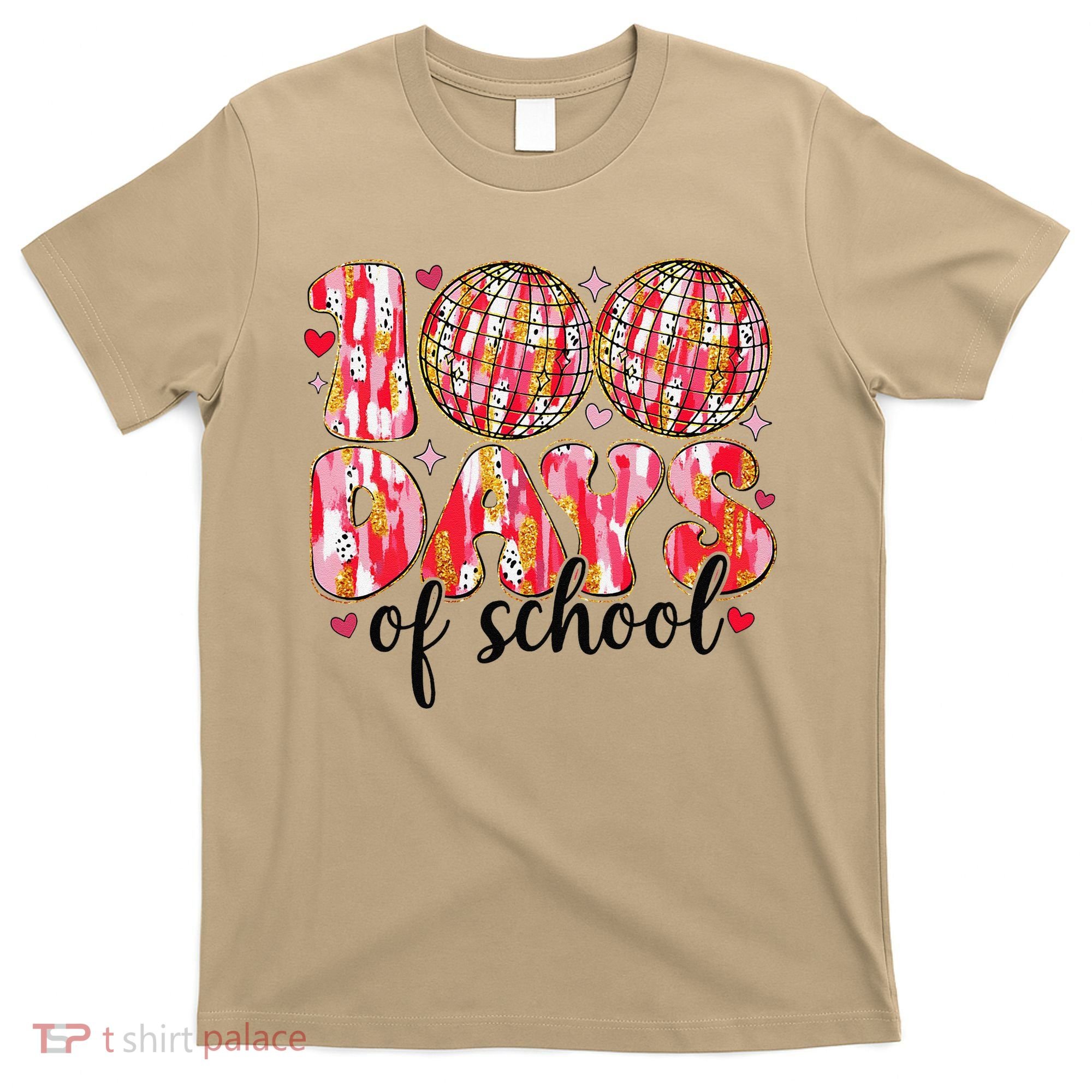 100 Days Of School Retro Disco Ball 100th Day Of School T-Shirt