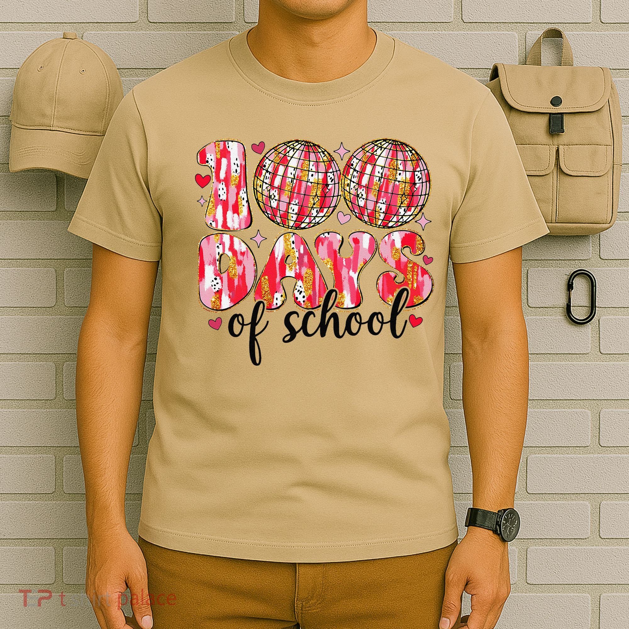100 Days Of School Retro Disco Ball 100th Day Of School T-Shirt