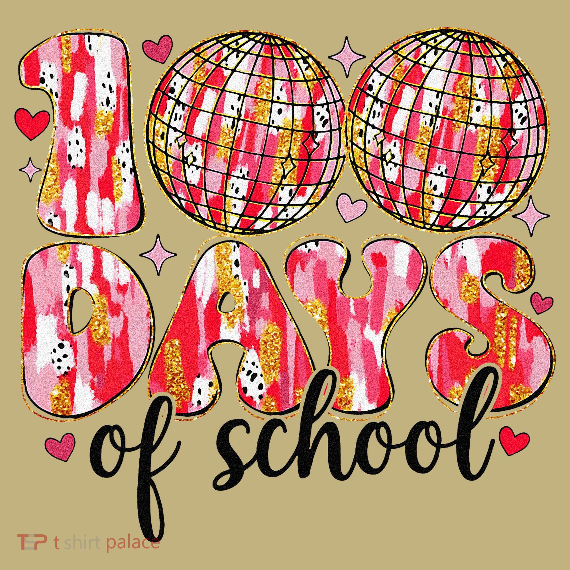 100 Days Of School Retro Disco Ball 100th Day Of School T-Shirt