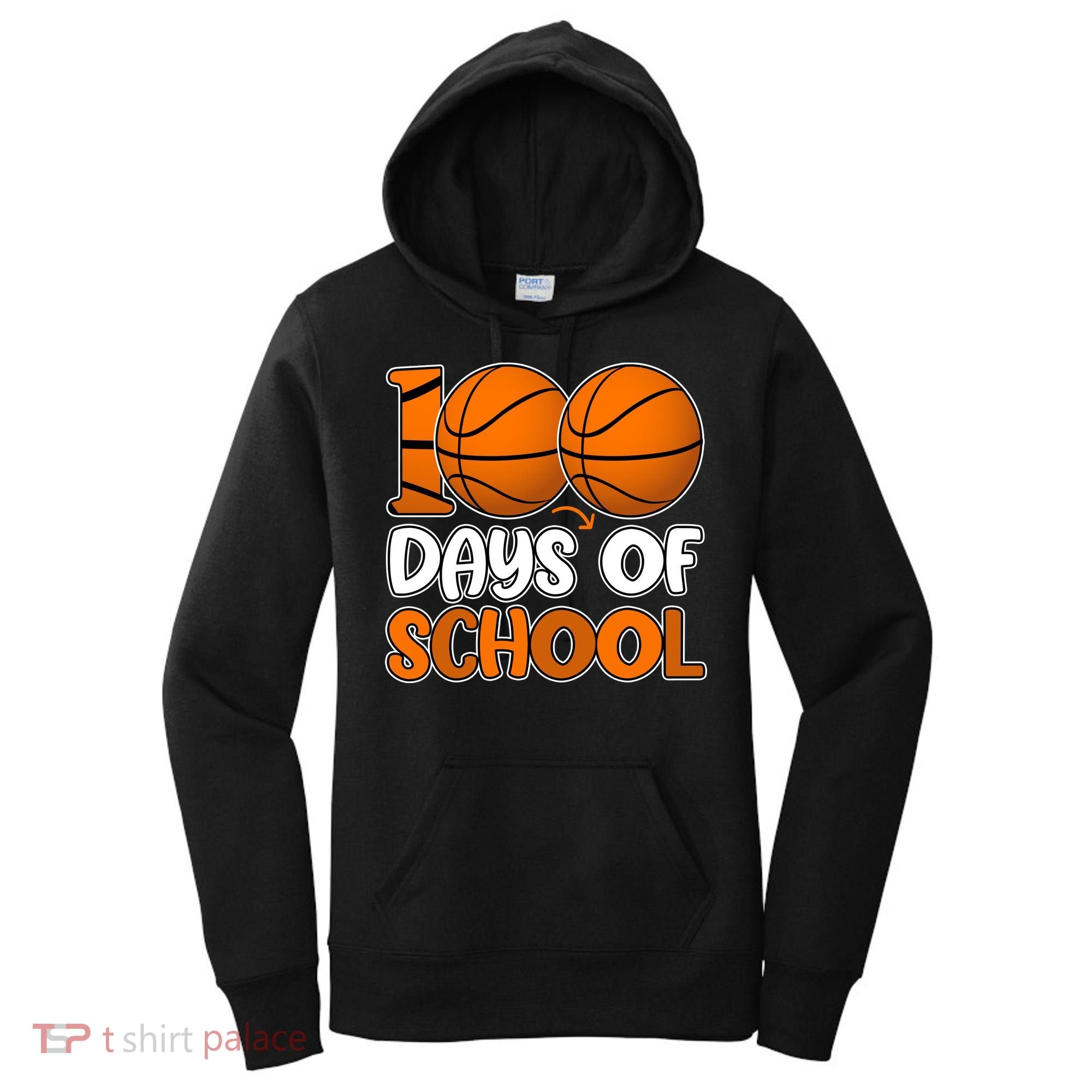 100 Days Of School Basketball Fan Cute Women's Hoodie