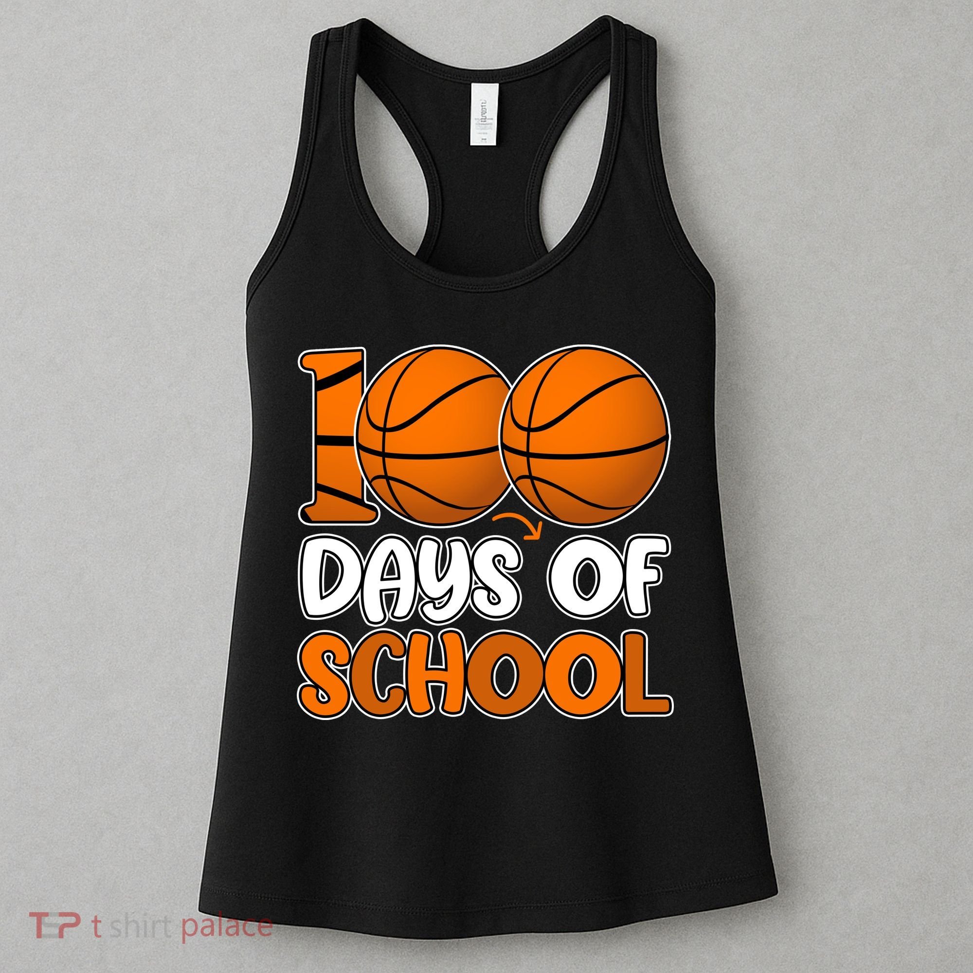 100 Days Of School Basketball Fan Cute Women's Tank Top