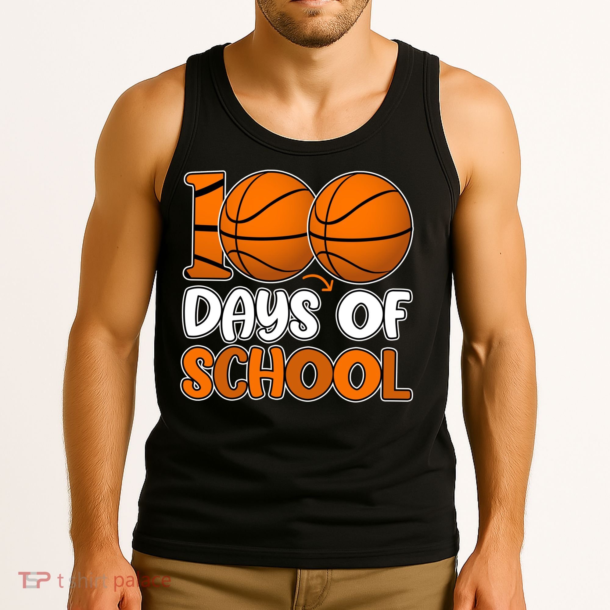 100 Days Of School Basketball Fan Cute Tank Top