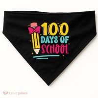 100 Days Of School Cute Education USA-Made Doggie Bandana thumb 0
