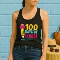 100 Days Of School Cute Education Women's Tank Top thumb 2