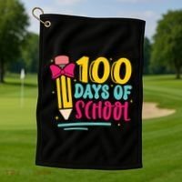 100 Days Of School Cute Education Golf Towel thumb 1