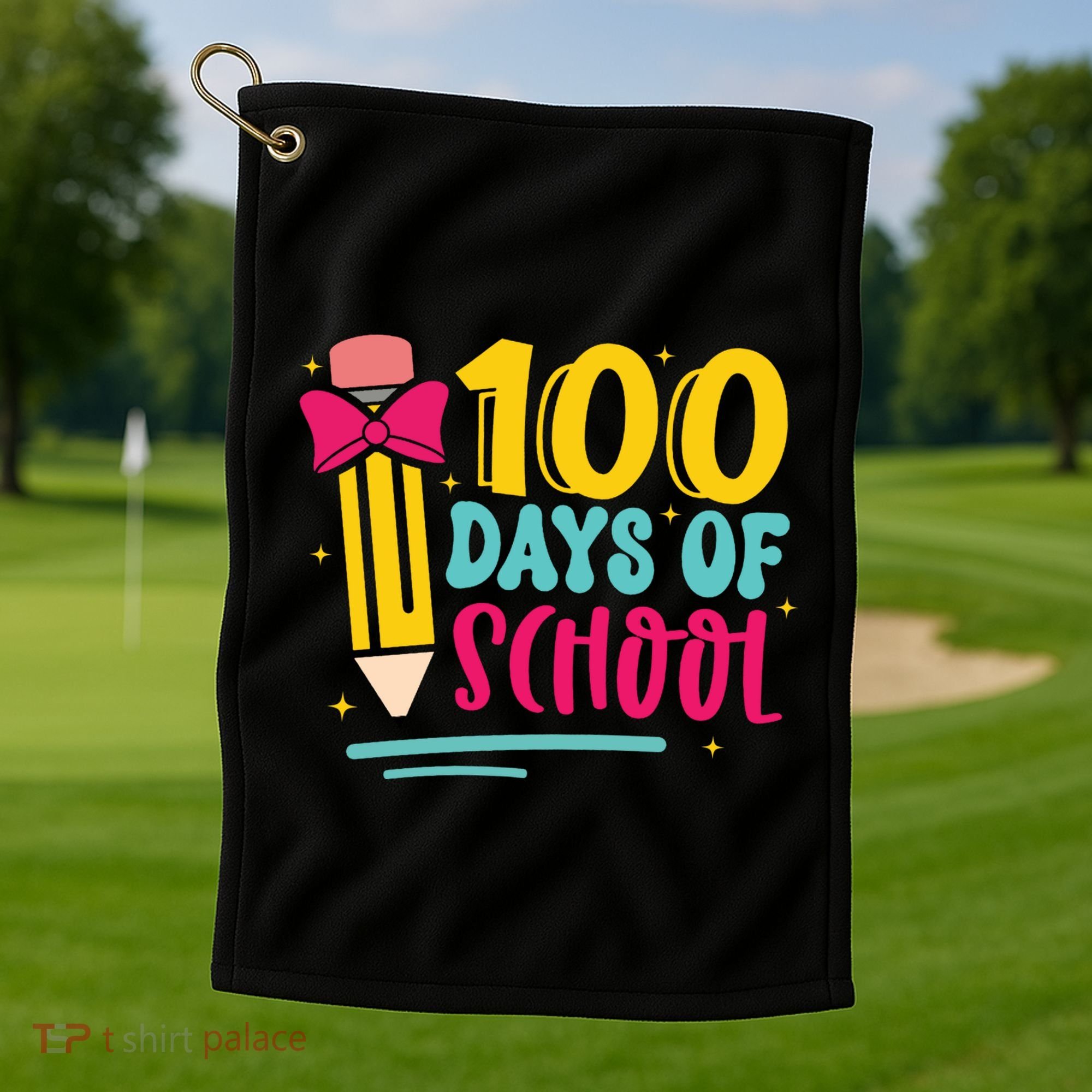 100 Days Of School Cute Education Golf Towel