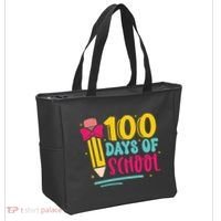 100 Days Of School Cute Education Tote Bag thumb 2