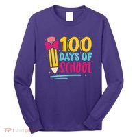 100 Days Of School Cute Education Long Sleeve Shirt thumb 0