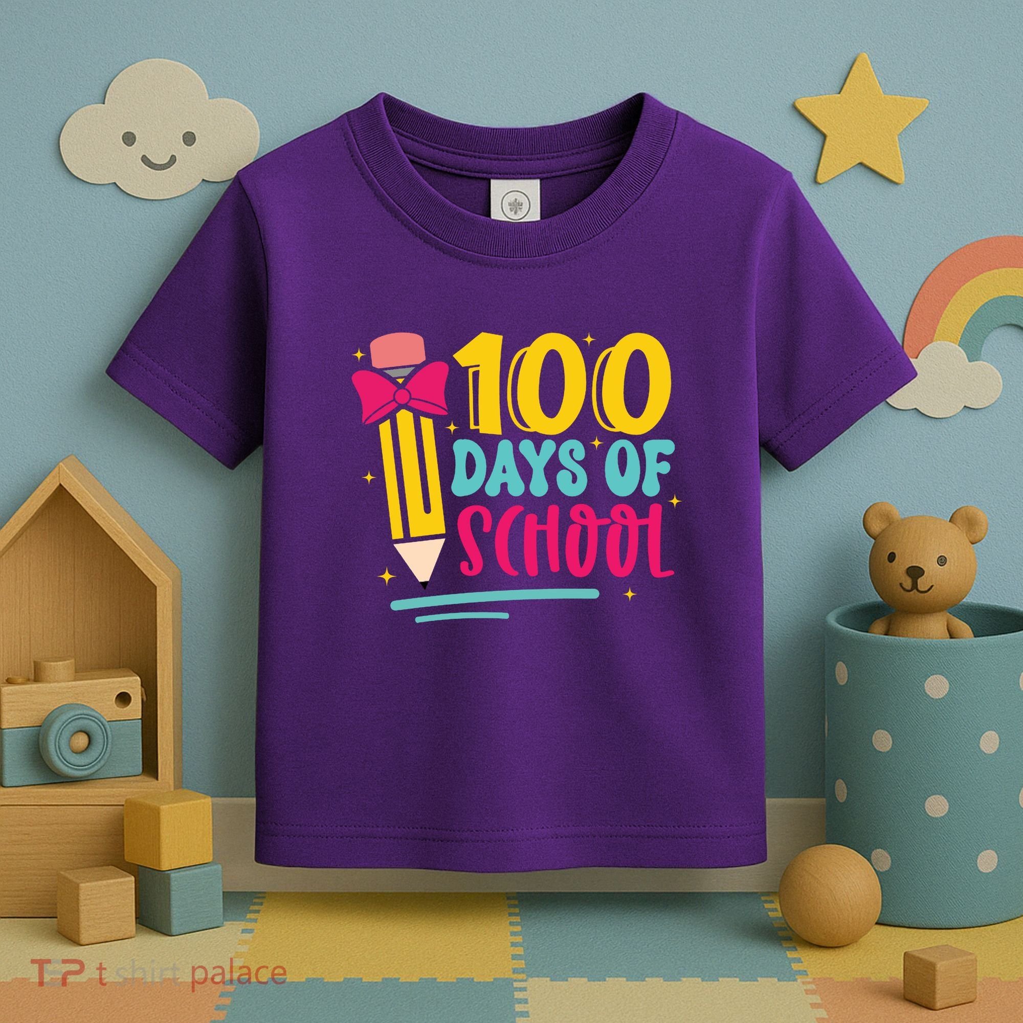 100 Days Of School Cute Education Toddler T-Shirt