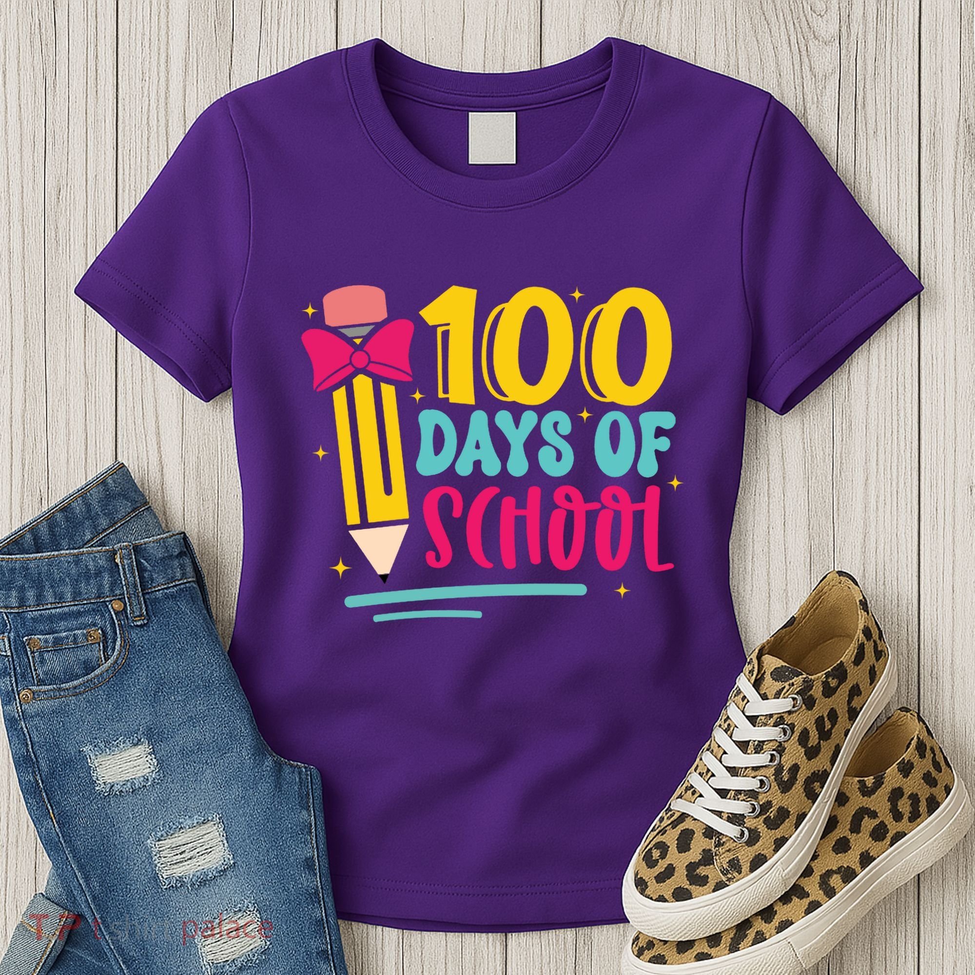 100 Days Of School Cute Education Women's T-Shirt