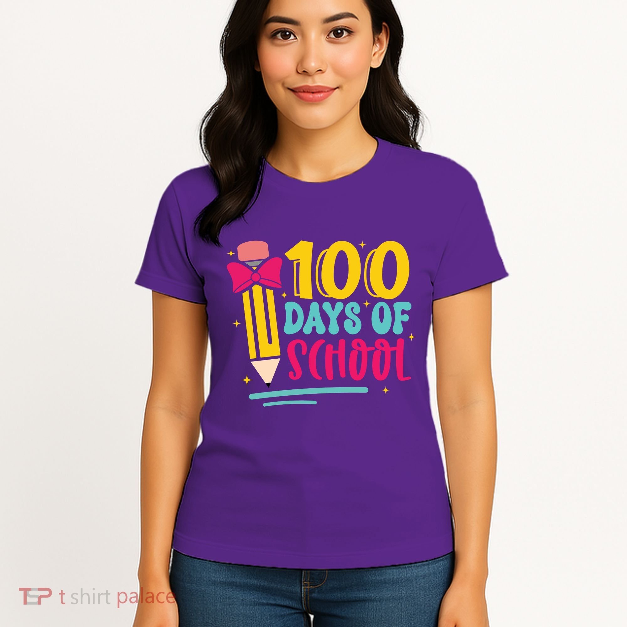 100 Days Of School Cute Education Women's T-Shirt