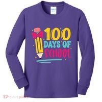 100 Days Of School Cute Education Kids Long Sleeve Shirt thumb 0