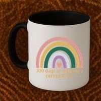 100 Days Of Making A Difference School Rainbow Coffee Mug thumb 2