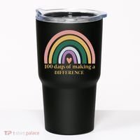 100 Days Of Making A Difference School Rainbow Tumbler thumb 0