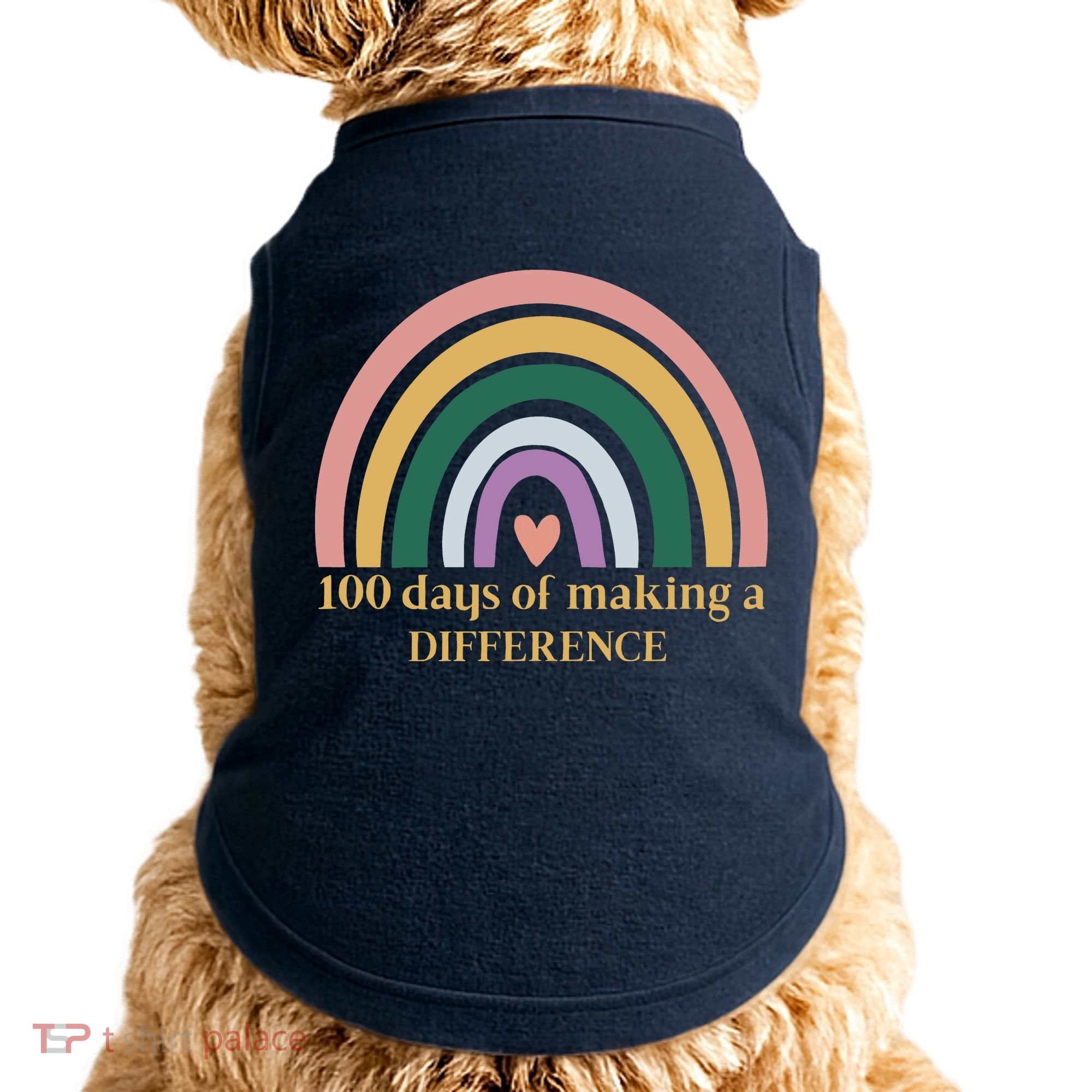 100 Days Of Making A Difference School Rainbow Doggie Tank