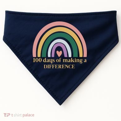 100 Days Of Making A Difference School Rainbow USA-Made Doggie Bandana