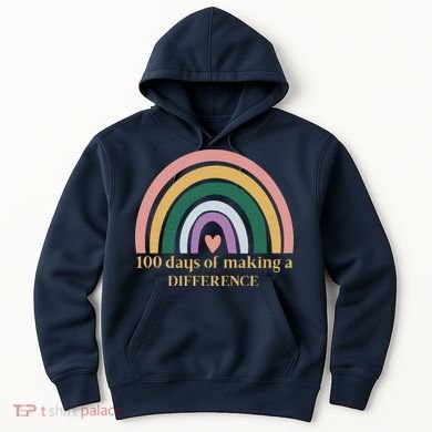 100 Days Of Making A Difference School Rainbow Hoodie