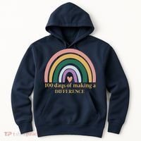 100 Days Of Making A Difference School Rainbow Hoodie thumb 0
