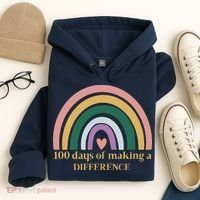 100 Days Of Making A Difference School Rainbow Hoodie thumb 4