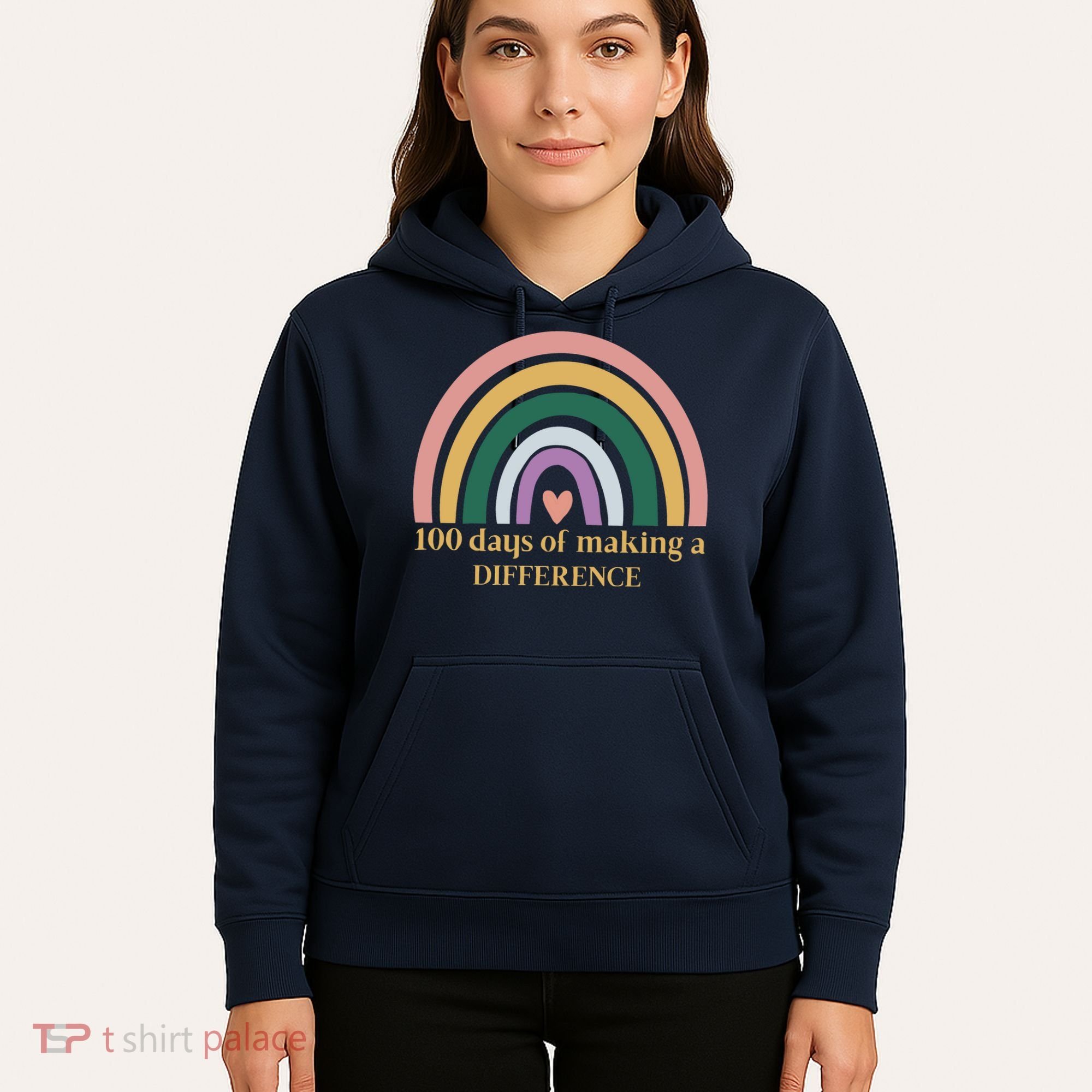 100 Days Of Making A Difference School Rainbow Hoodie