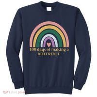 100 Days Of Making A Difference School Rainbow Sweatshirt thumb 0