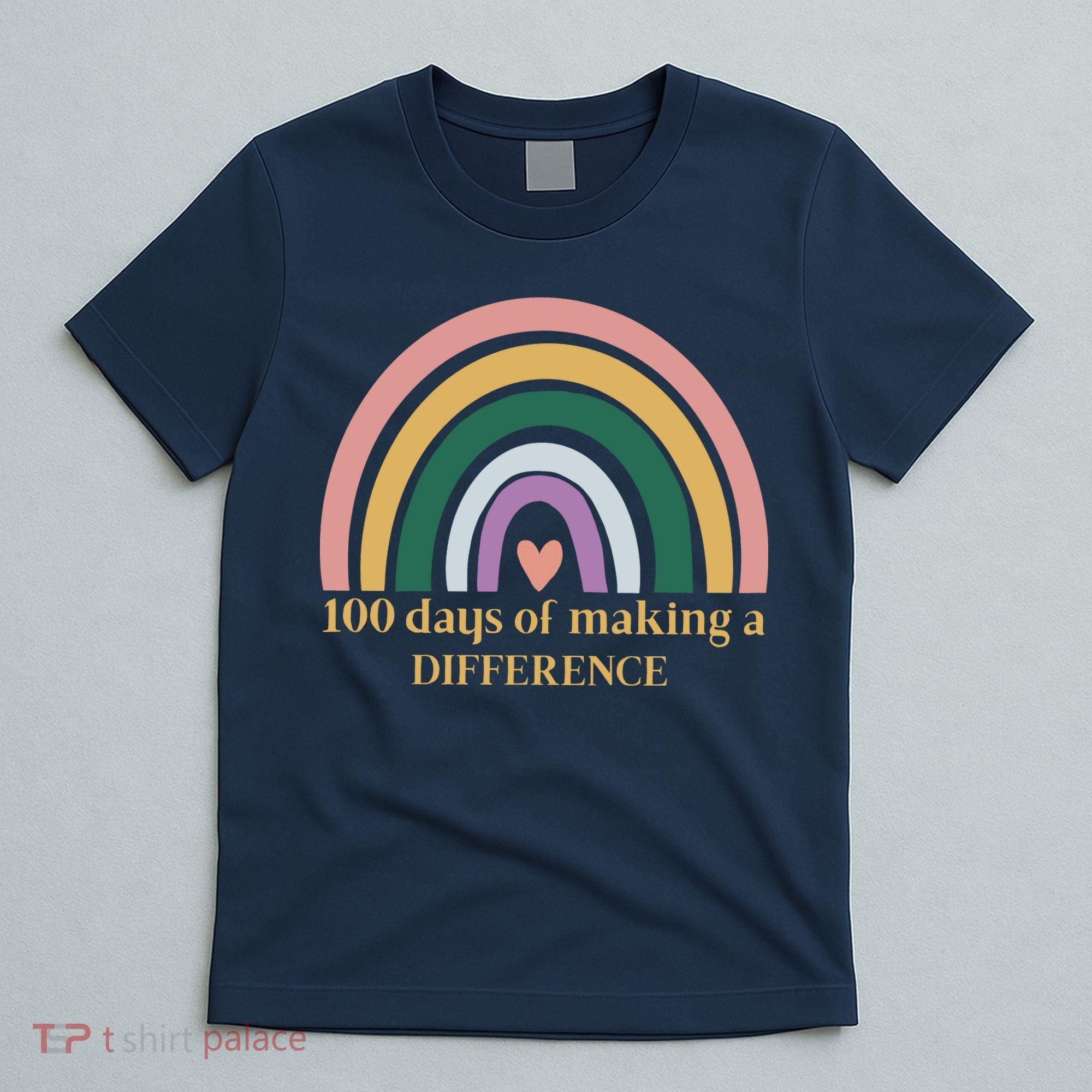 100 Days Of Making A Difference School Rainbow T-Shirt