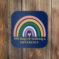 100 Days Of Making A Difference School Rainbow Coaster thumb 0