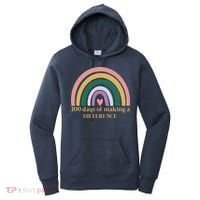100 Days Of Making A Difference School Rainbow Women's Hoodie thumb 0