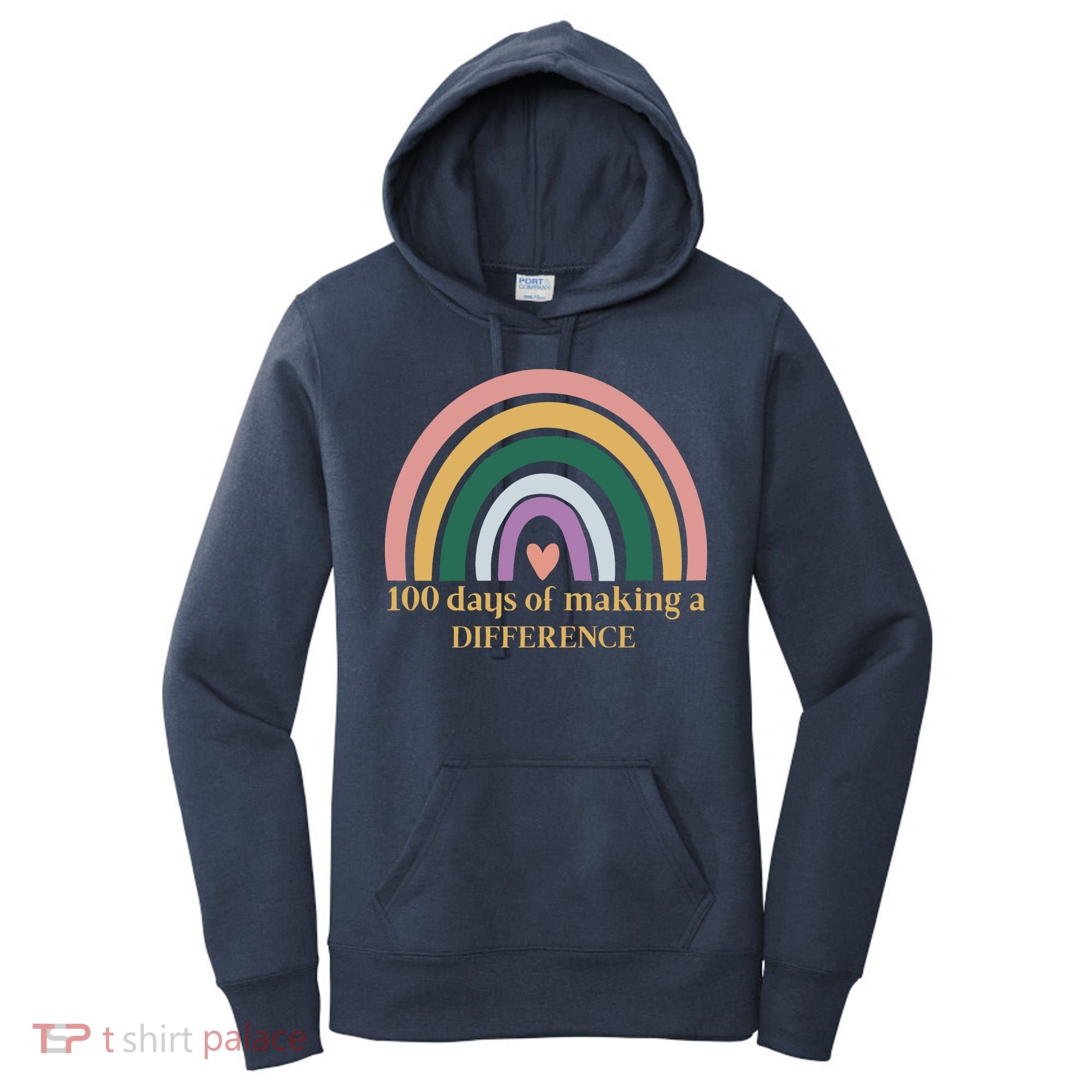 100 Days Of Making A Difference School Rainbow Women's Hoodie