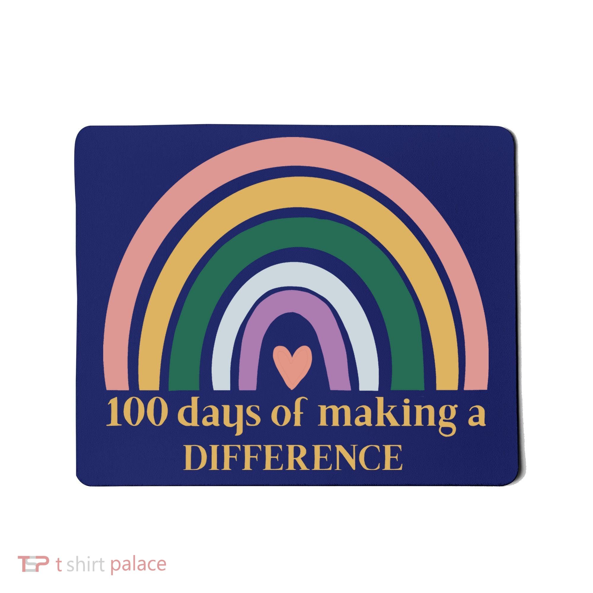 100 Days Of Making A Difference School Rainbow Mousepad