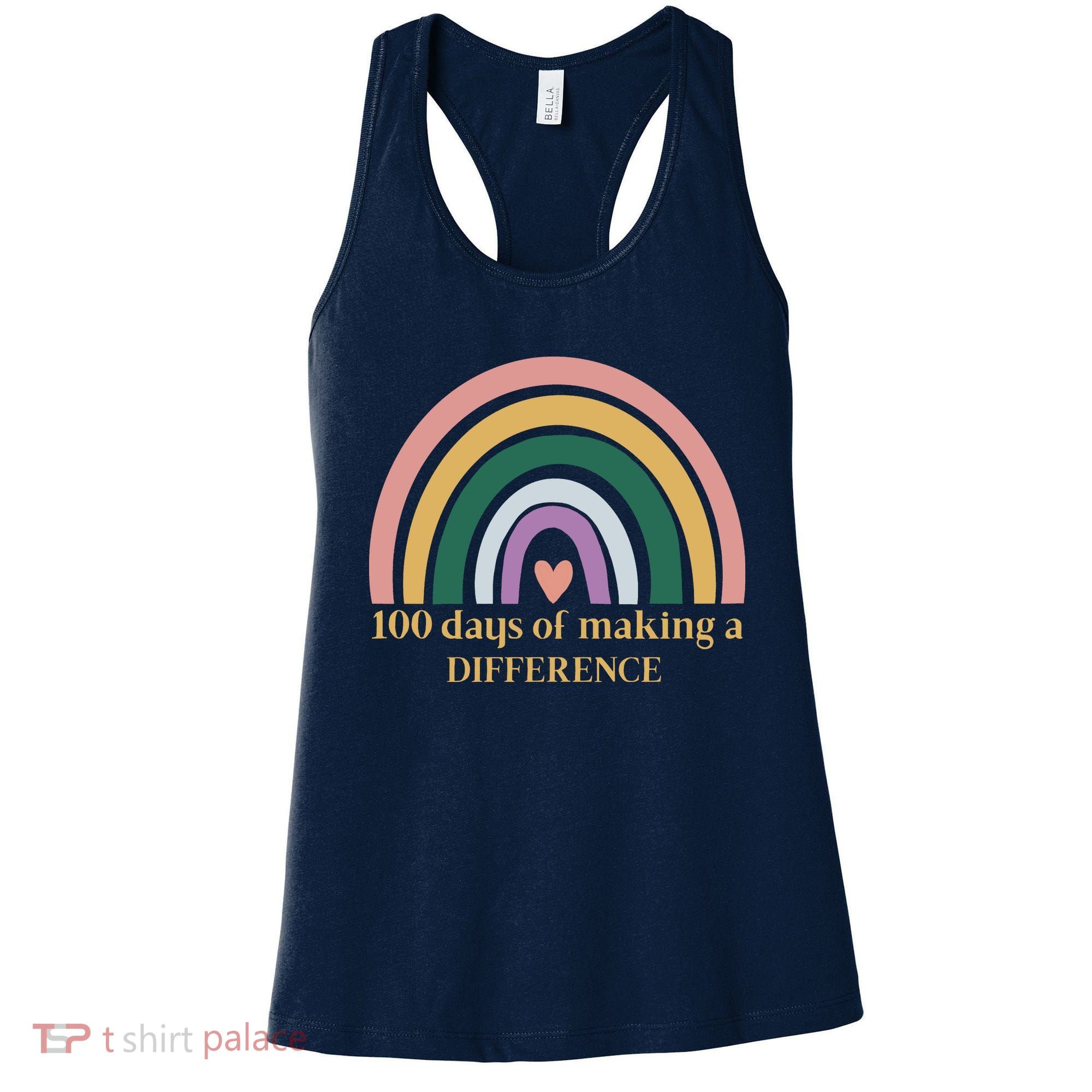 100 Days Of Making A Difference School Rainbow Women's Tank Top