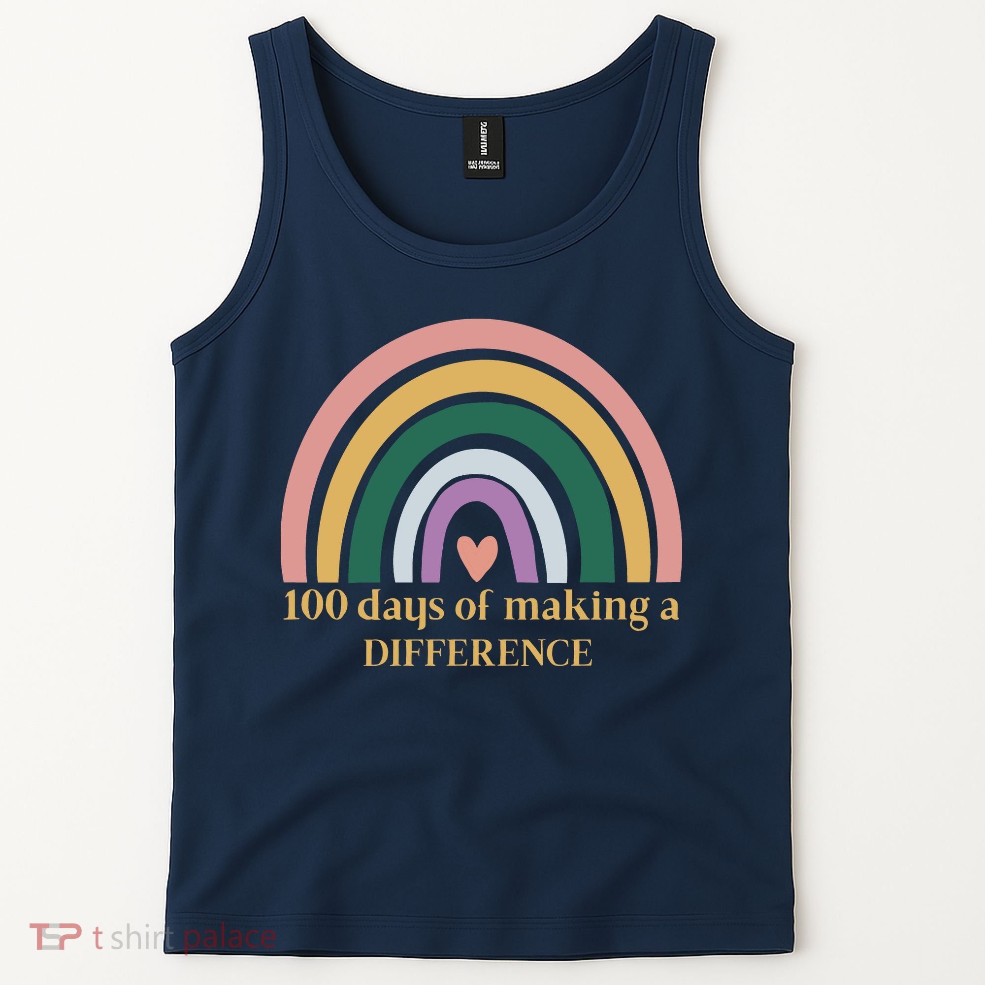 100 Days Of Making A Difference School Rainbow Tank Top