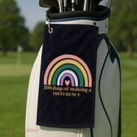 100 Days Of Making A Difference School Rainbow Golf Towel thumb 2