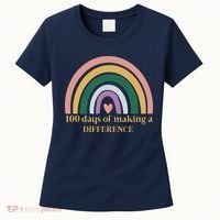 100 Days Of Making A Difference School Rainbow Women's T-Shirt thumb 0