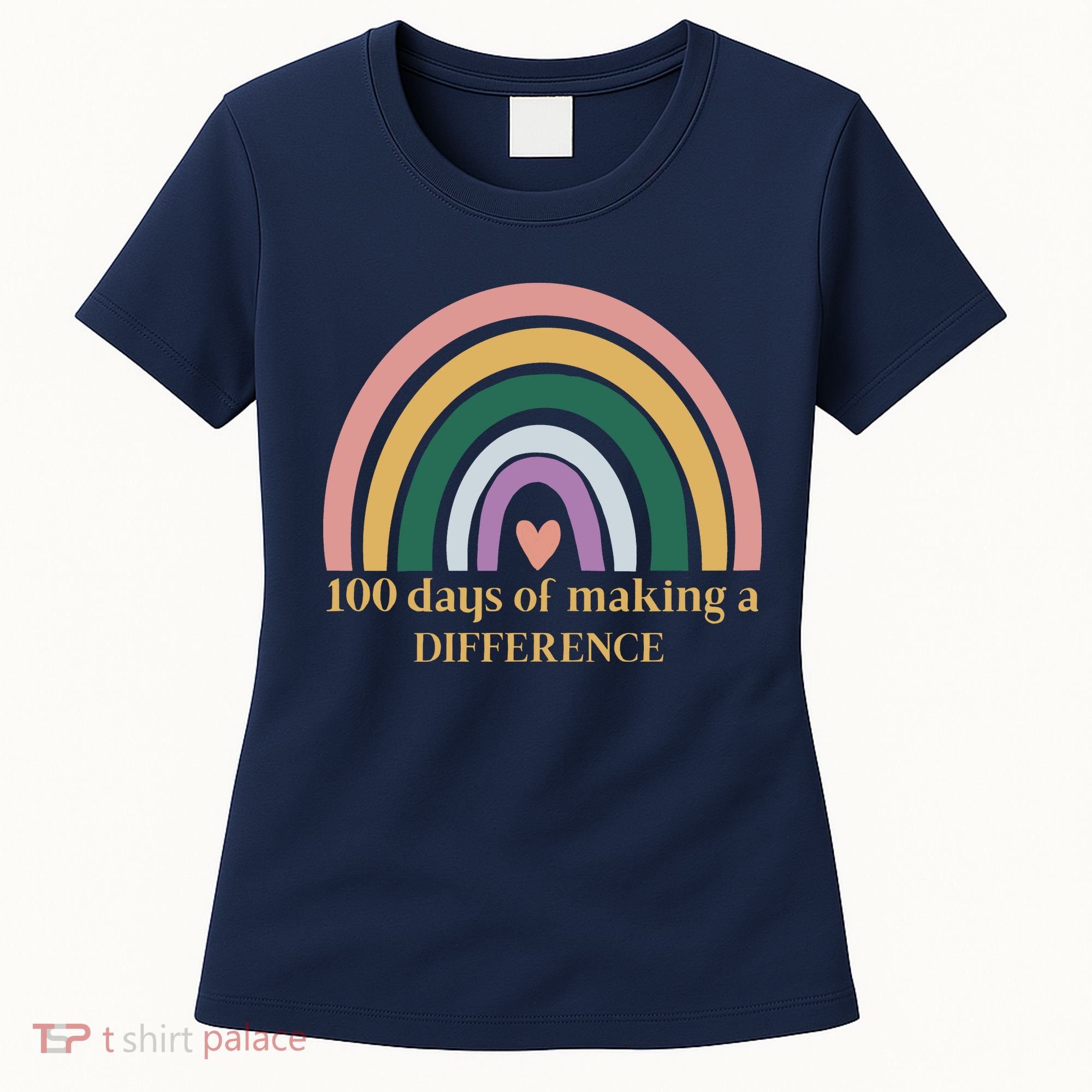 100 Days Of Making A Difference School Rainbow Women's T-Shirt