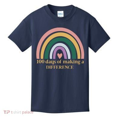 100 Days Of Making A Difference School Rainbow Kids T-Shirt